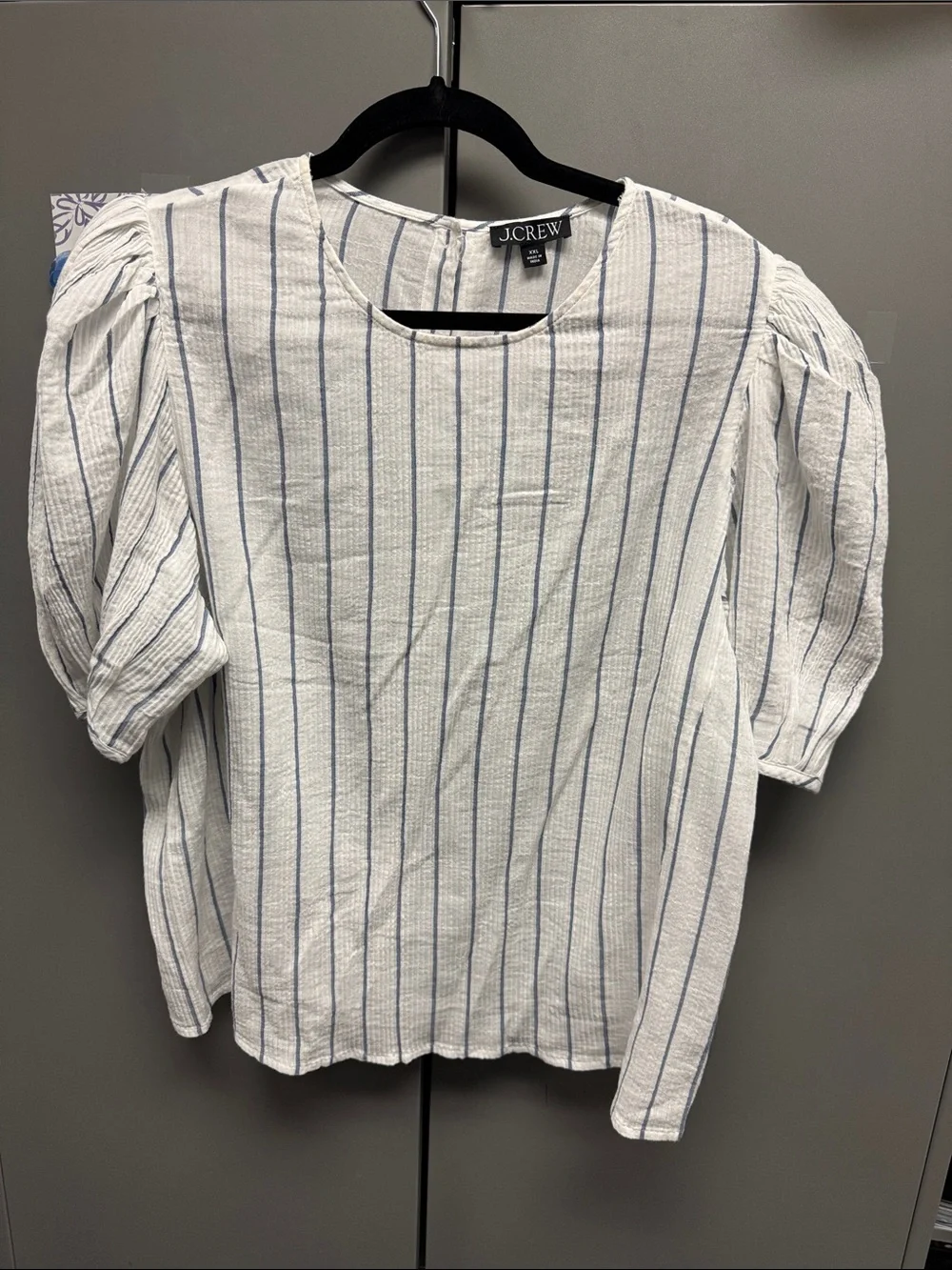 J. Crew Puff-sleeve top in sheer gauze